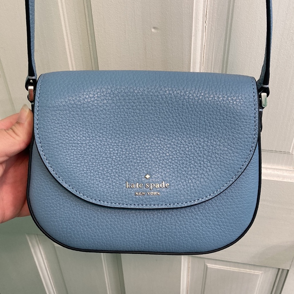 Kate Spade Leila Blue Mini Flap Crossbody Purse Bag - Picture 2 of 15